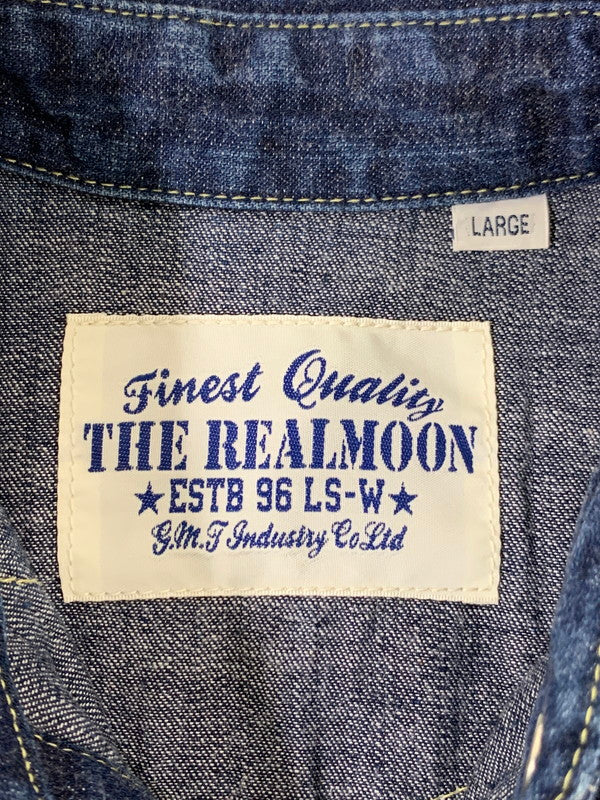 【中古品】【メンズ】 THE REAL MOON リアルムーン DENIM WORK SHIRT デニムワークシャツ ロングスリーブ 145-250528-AS-43-min サイズ：L カラー：インディゴ 万代Net店