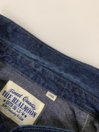 【中古品】【メンズ】 THE REAL MOON リアルムーン DENIM WORK SHIRT デニムワークシャツ ロングスリーブ 145-250528-AS-43-min サイズ：L カラー：インディゴ 万代Net店