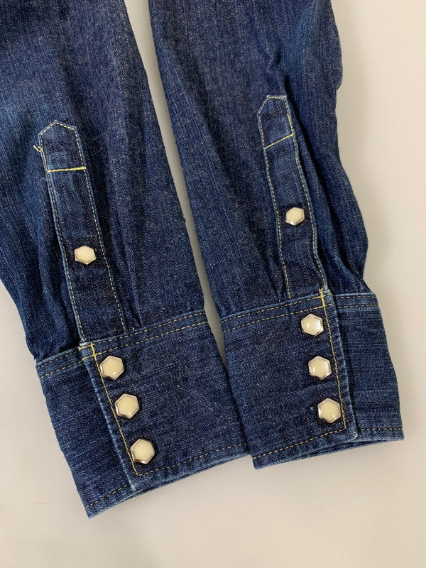 【中古品】【メンズ】 THE REAL MOON リアルムーン DENIM WORK SHIRT デニムワークシャツ ロングスリーブ 145-250528-AS-43-min サイズ：L カラー：インディゴ 万代Net店