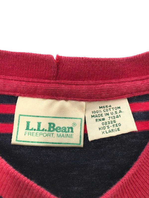 【中古品】【メンズ】 L.L.BEAN エルエルビーン 80～90's STRIPE TEE 80～90年代 ストライプ Tシャツ 半袖Tシャツ トップス 146-260510-rt-17-tag サイズ：XL カラー：レッド 万代Net店