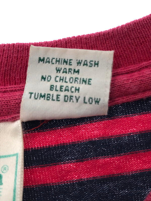 【中古品】【メンズ】 L.L.BEAN エルエルビーン 80～90's STRIPE TEE 80～90年代 ストライプ Tシャツ 半袖Tシャツ トップス 146-260510-rt-17-tag サイズ：XL カラー：レッド 万代Net店