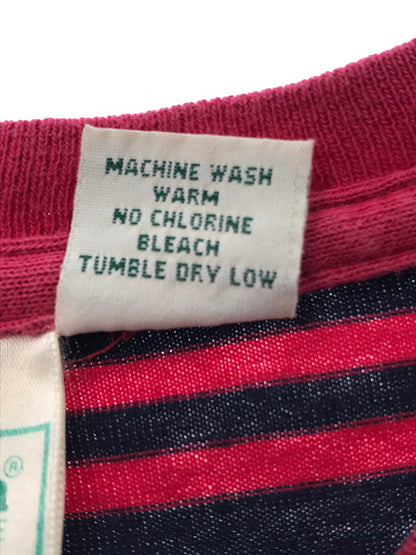【中古品】【メンズ】 L.L.BEAN エルエルビーン 80～90's STRIPE TEE 80～90年代 ストライプ Tシャツ 半袖Tシャツ トップス 146-260510-rt-17-tag サイズ：XL カラー：レッド 万代Net店