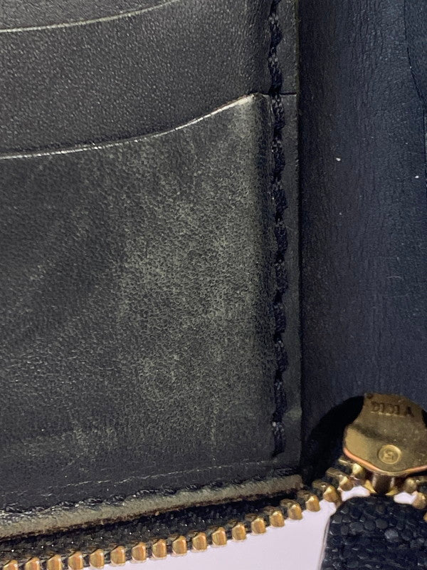 【中古品】【メンズ/レディース】 ARIF COLLECTION アリフ コレクション スティング ショートウォレット 二つ折り財布 メンズ ウォレット 革財布 201-250602-em-10-min カラー：ブラック 万代Net店