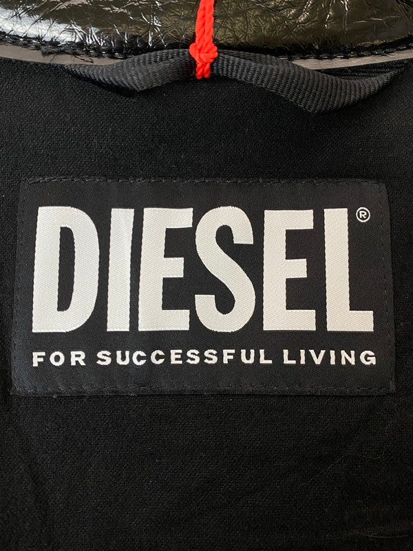 【中古品】【メンズ】 DIESEL ディーゼル A03671 フェイクパテントレザー ジップアップ ジャケット アウター 141-250603-AS-49-min サイズ：L カラー：ブラック 万代Net店