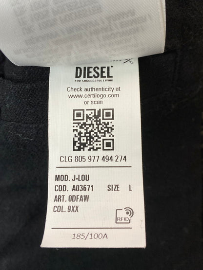 【中古品】【メンズ】 DIESEL ディーゼル A03671 フェイクパテントレザー ジップアップ ジャケット アウター 141-250603-AS-49-min サイズ：L カラー：ブラック 万代Net店