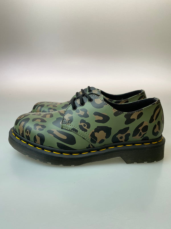 【中古品】【レディース】 Dr.Martens ドクターマーチン DISTORTED LEOPARD CAMO 3HOLE SHOES 27686384 ディストート レオパード カモ シューズ 靴 レディース 167-250601-em-05-min カラー：カーキグリーン（カモ） 万代Net店