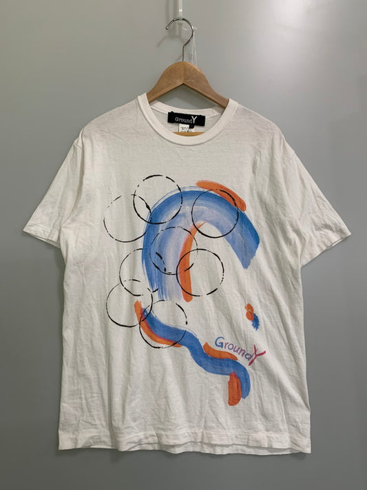 【中古品】【メンズ】 GROUND Y 4TH COLLECTION S/S TEE GT-T89-082 グラウンドワイ ショートスリーブ Tシャツ 半袖Tシャツ トップス 140-250602-yn-18-min サイズ：3 カラー：ホワイト 万代Net店