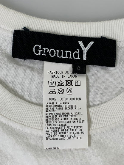 【中古品】【メンズ】 GROUND Y 4TH COLLECTION S/S TEE GT-T89-082 グラウンドワイ ショートスリーブ Tシャツ 半袖Tシャツ トップス 140-250602-yn-18-min サイズ：3 カラー：ホワイト 万代Net店