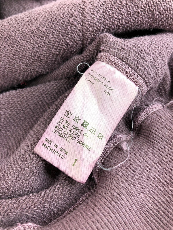 【中古品】【メンズ】 ANCELLM アンセルム ANC-CT69-A 24AW DYED DAMAGE HOODIE ダイド ダメージ フーディー パーカー 140-251108-na-05-tag サイズ：1 カラー：パープル 万代Net店