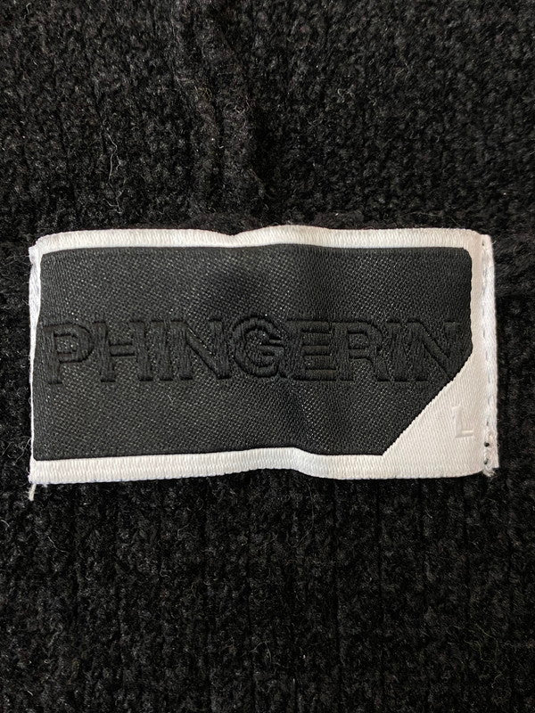 【中古品】【メンズ】 PHINGERIN フィンガリン PD-251-KN-021 CORDY KNIT MEXPARKA ニット プルオーバーパーカー 140-250603-AS-54-min サイズ：L カラー：ブラック 万代Net店