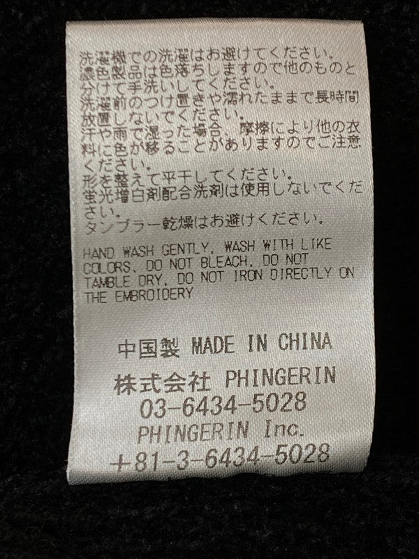 【中古品】【メンズ】 PHINGERIN フィンガリン PD-251-KN-021 CORDY KNIT MEXPARKA ニット プルオーバーパーカー 140-250603-AS-54-min サイズ：L カラー：ブラック 万代Net店