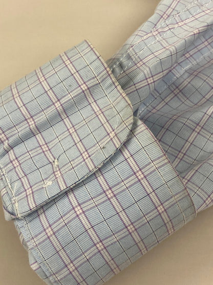 【中古品】【メンズ】 BROOKS BROTHERS ブルックスブラザーズ L/S CHECK SHIRT 長袖 チェック シャツ メンズ トップス 140-250601-em-23-min サイズ：17 カラー：サックスブルー（チェック柄） 万代Net店