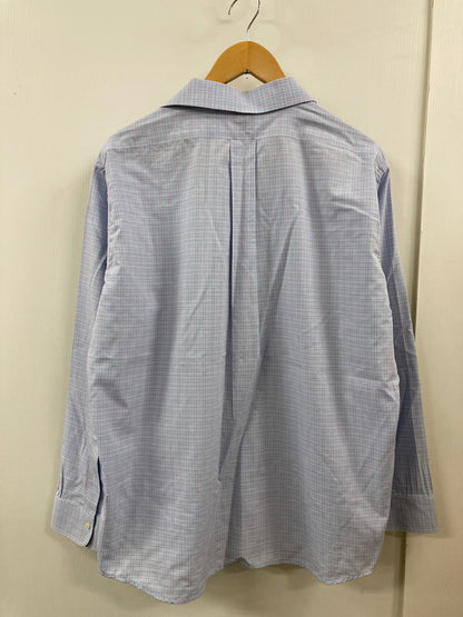 【中古品】【メンズ】 BROOKS BROTHERS ブルックスブラザーズ L/S CHECK SHIRT 長袖 チェック シャツ メンズ トップス 140-250601-em-23-min サイズ：17 カラー：サックスブルー（チェック柄） 万代Net店