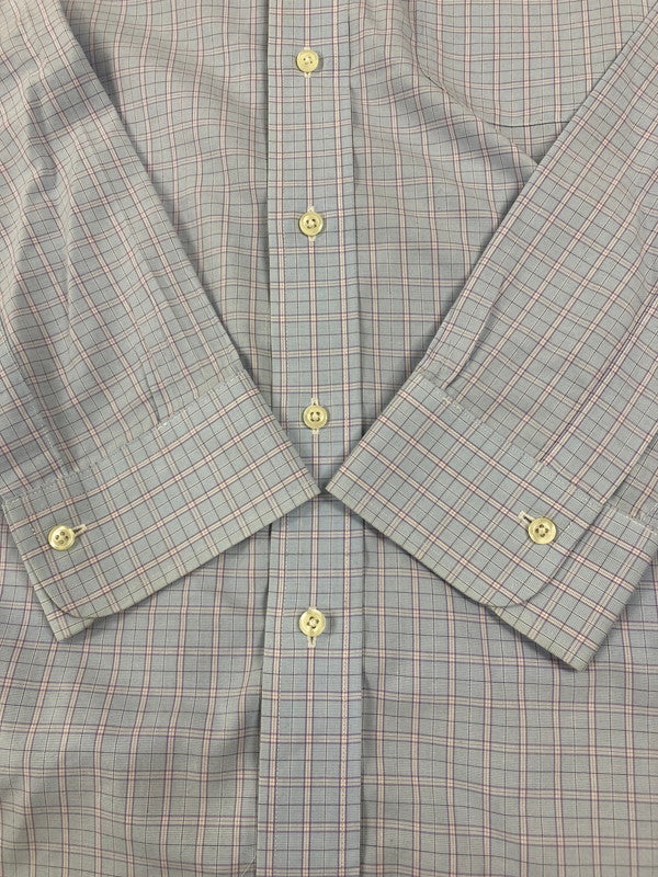【中古品】【メンズ】 BROOKS BROTHERS ブルックスブラザーズ L/S CHECK SHIRT 長袖 チェック シャツ メンズ トップス 140-250601-em-23-min サイズ：17 カラー：サックスブルー（チェック柄） 万代Net店