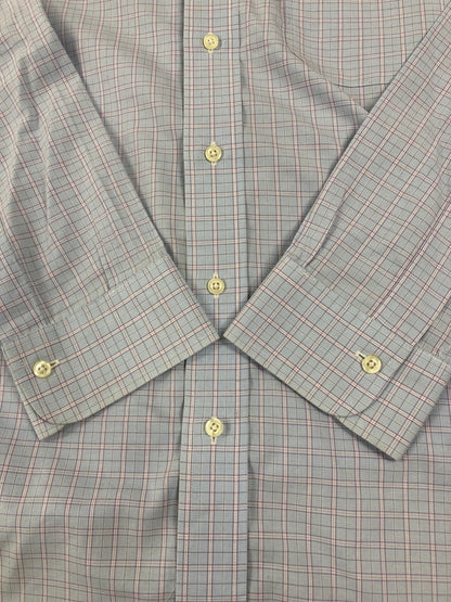 【中古品】【メンズ】 BROOKS BROTHERS ブルックスブラザーズ L/S CHECK SHIRT 長袖 チェック シャツ メンズ トップス 140-250601-em-23-min サイズ：17 カラー：サックスブルー（チェック柄） 万代Net店