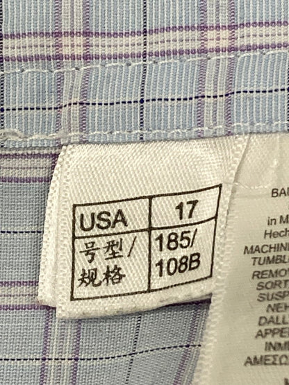 【中古品】【メンズ】 BROOKS BROTHERS ブルックスブラザーズ L/S CHECK SHIRT 長袖 チェック シャツ メンズ トップス 140-250601-em-23-min サイズ：17 カラー：サックスブルー（チェック柄） 万代Net店