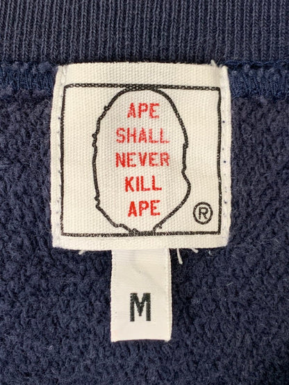 【中古品】【メンズ】 A BATHING APE アベイシングエイプ 00's PRINT SWEATSHIRT プリントスウェットシャツ トレーナー トップス 142-250602-yn-07-min サイズ：M カラー：ネイビー 万代Net店