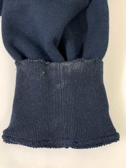 【中古品】【メンズ】 Sacai サカイ FRAGMENT DESIGN SWEAT HOODIE 21-0315S フラグメントデザイン ダメージ加工 スウェードアップリケ スウェット パーカー トップス 140-250602-yn-01-min サイズ：2 カラー：ネイビー 万代Net店