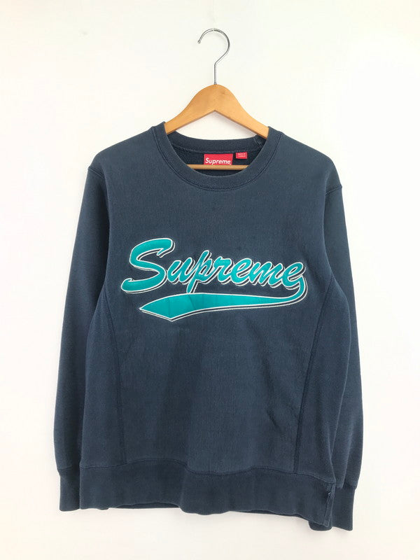 【中古品】【メンズ】 SUPREME シュプリーム 16AW SCRIPT LOGO CREWNECK スクリプト ロゴ クルーネック スウェット トレーナー 149-260424-rt-23-tagh サイズ：S カラー：ネイビー 万代Net店