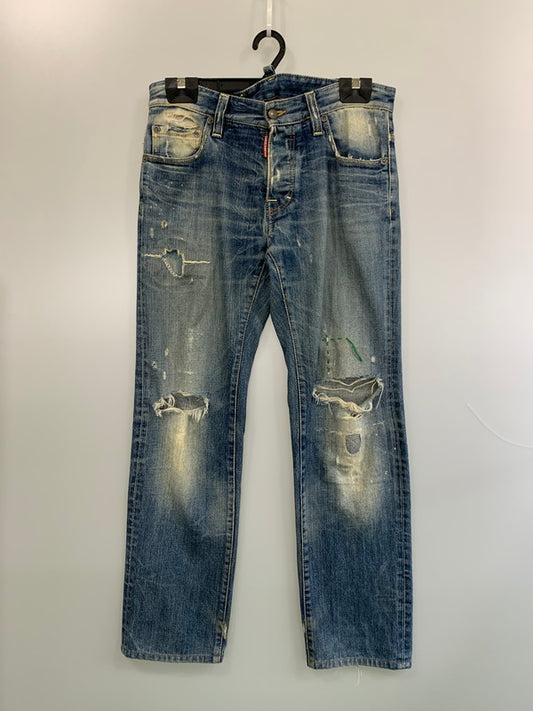 【現状渡し品】【メンズ】 DSQUARED2 ディースクエアード INDIGO DENIM PANT インディゴ デニム パンツ 71LA029 メンズ ボトムス 152-260703-hu-27-min サイズ：44 カラー：ライトインディゴ 万代Net店
