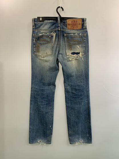 【現状渡し品】【メンズ】 DSQUARED2 ディースクエアード INDIGO DENIM PANT インディゴ デニム パンツ 71LA029 メンズ ボトムス 152-260703-hu-27-min サイズ：44 カラー：ライトインディゴ 万代Net店
