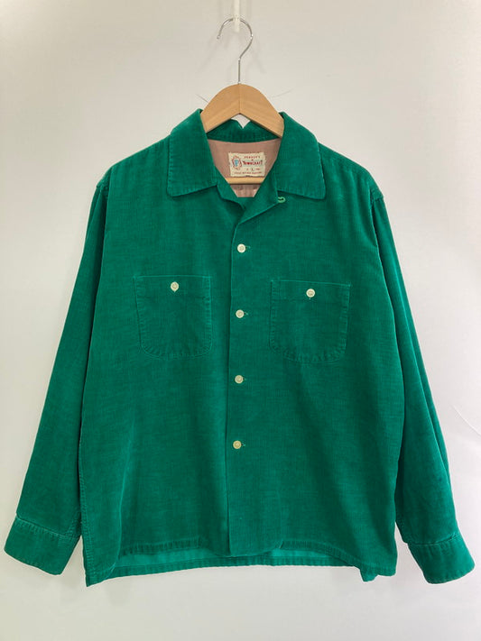 【現状渡し品】【メンズ】 TOWNCRAFT タウンクラフト 50'S CORDUROY SHIRT 50年代 コーデュロイ シャツ トップス 146-250604-ks-16-min サイズ：L カラー：グリーン 万代Net店