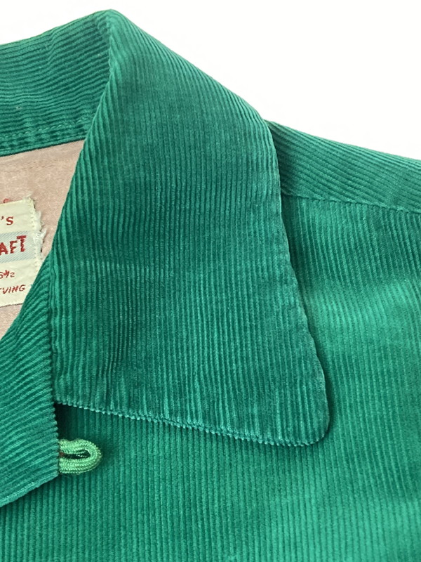 【現状渡し品】【メンズ】 TOWNCRAFT タウンクラフト 50'S CORDUROY SHIRT 50年代 コーデュロイ シャツ トップス 146-250604-ks-16-min サイズ：L カラー：グリーン 万代Net店
