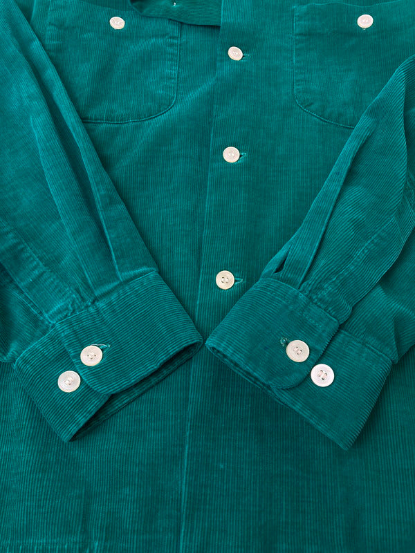 【現状渡し品】【メンズ】 TOWNCRAFT タウンクラフト 50'S CORDUROY SHIRT 50年代 コーデュロイ シャツ トップス 146-250604-ks-16-min サイズ：L カラー：グリーン 万代Net店