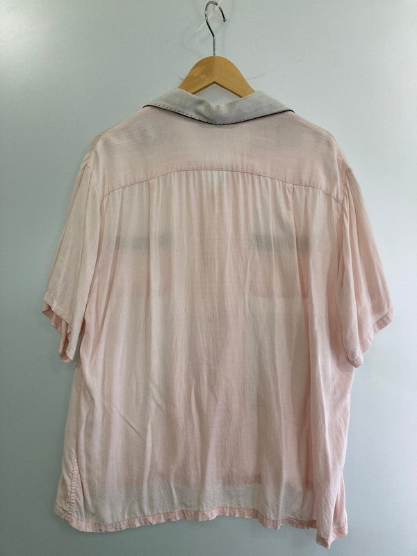 【現状渡し品】【メンズ】 VINTAGE ヴィンテージ 推定50'S RAYON OPEN COLLAR S S SHIRT ナイロン製 オープンカラーシャツ トップス 146-250604-ks-15-min サイズ：不明 カラー：ピンク 万代Net店