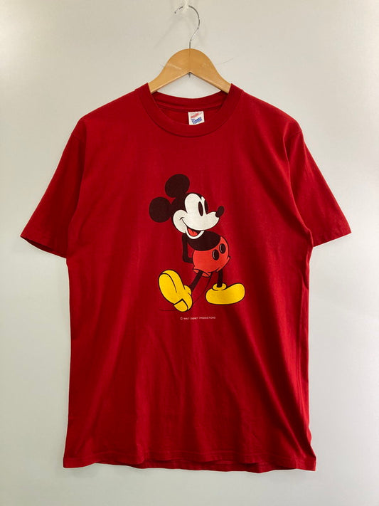 【中古品】【メンズ】 WALT DISNEY PRODUCTION ウォルトディズニー プロダクション 80S MICKEY TEE 80年代 Tシャツ トップス 146-250604-ks-17-min サイズ：L カラー：レッド 万代Net店