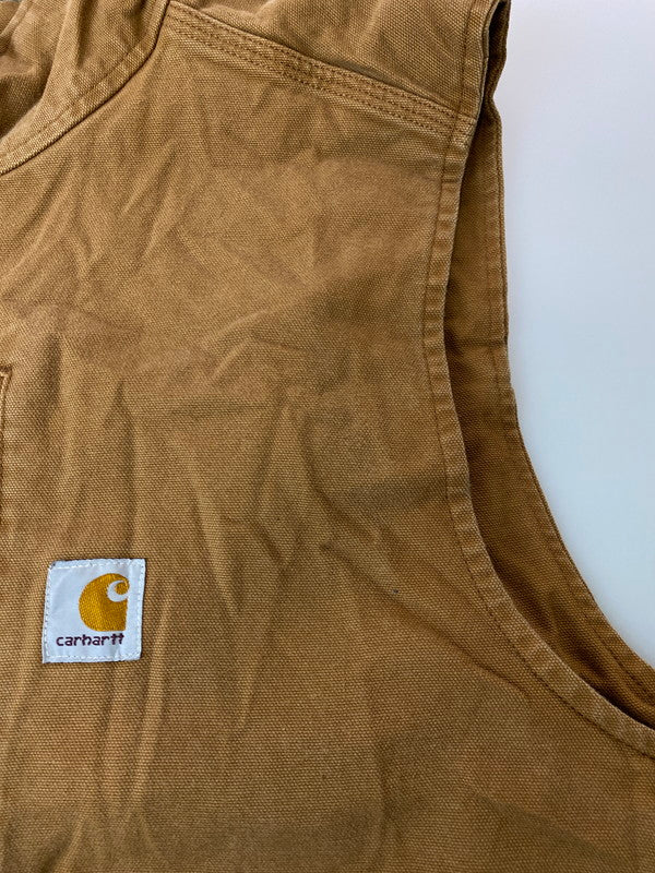 【中古品】【メンズ】 CARHARTT カーハート ダック地ボアモックネックベスト 146-250604-ks-10-min サイズ：不明 カラー：キャメル 万代Net店