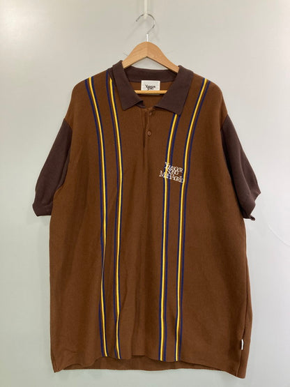 【中古品】【メンズ】 YOUNGER SONG ヤンガーソング AZR-YNG-0001-029 S S KNIT POLO SHIRT ポロシャツ ショートスリーブ 142-250604-AS-23-min サイズ：L カラー：ブラウン 万代Net店