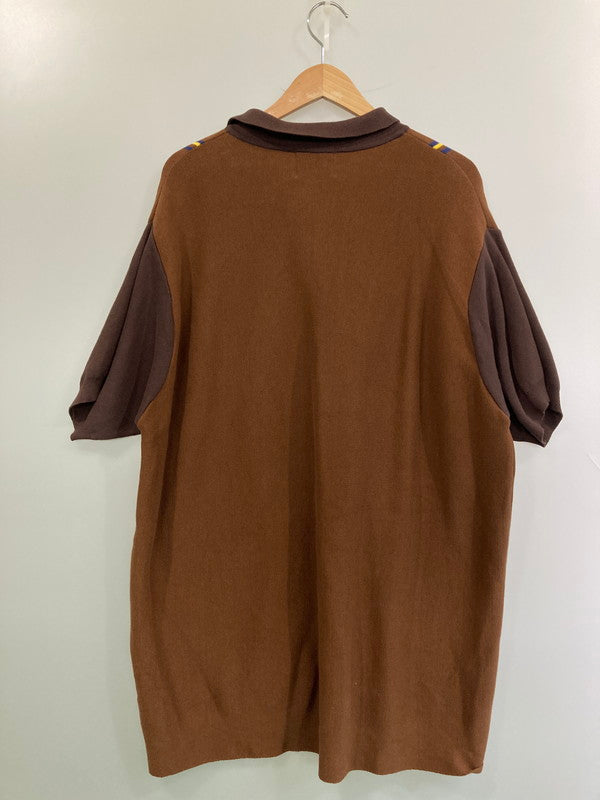 【中古品】【メンズ】 YOUNGER SONG ヤンガーソング AZR-YNG-0001-029 S S KNIT POLO SHIRT ポロシャツ ショートスリーブ 142-250604-AS-23-min サイズ：L カラー：ブラウン 万代Net店