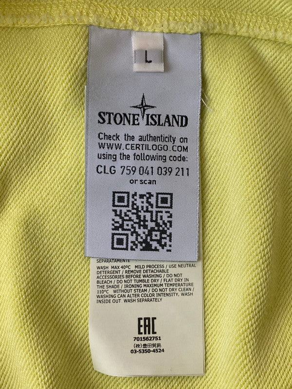 【中古品】【メンズ】 STONE ISLAND ストーン アイランド 701562751 L S SWEATSHIRT スウェットシャツ 141-250604-ks-06-min サイズ：L カラー：イエロー系 万代Net店
