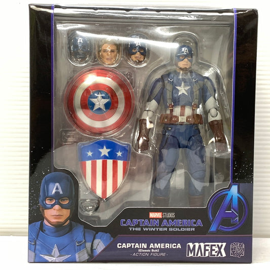【中古美品】 マフェックス No.220 MAFEX CAPTAIN AMERICA Classic Suit メディコム・トイ おもちゃ 055-250905-em-04-min 万代Net店