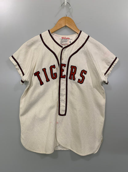 【現状渡し品】【メンズ】 wilson ウィルソン 50S BASEBALL SHIRT ベースボールシャツ トップス 146-250609-ks-48-min サイズ：L カラー：ホワイト系 万代Net店
