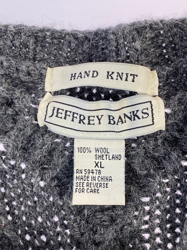 【中古品】【メンズ】 JEFFREY BANKS ジェフリーバンクス HAND KNIT ハンドニット セーター トップス 146-250626-jt-17-min サイズ：XL カラー：グレー 万代Net店