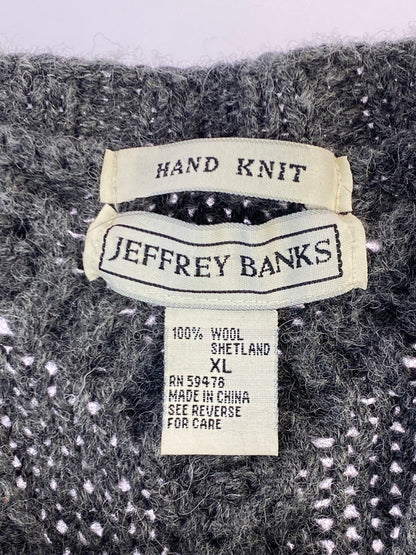 【中古品】【メンズ】 JEFFREY BANKS ジェフリーバンクス HAND KNIT ハンドニット セーター トップス 146-250626-jt-17-min サイズ：XL カラー：グレー 万代Net店