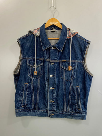 【中古品】【メンズ】 DIESEL ディーゼル 90S DENIM VEST 90年代 デニム ベスト メンズ トップス 141-260705-hu-32-min サイズ：XXL カラー：ブルーインディゴ/グレー 万代Net店