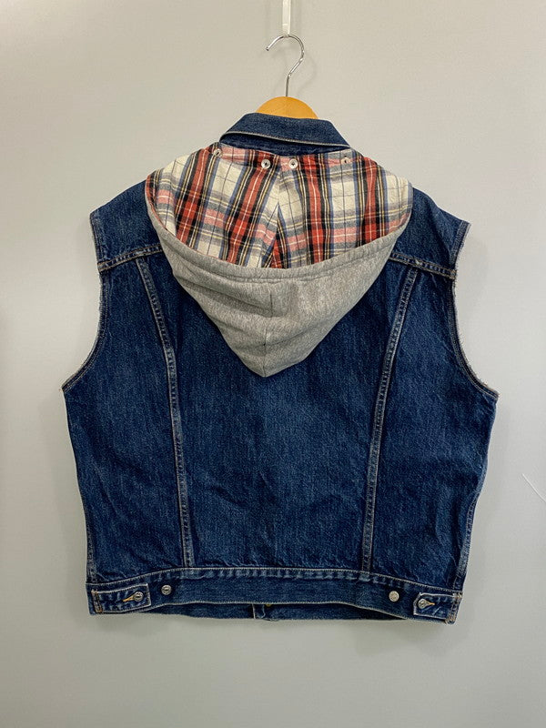 【中古品】【メンズ】 DIESEL ディーゼル 90S DENIM VEST 90年代 デニム ベスト メンズ トップス 141-260705-hu-32-min サイズ：XXL カラー：ブルーインディゴ/グレー 万代Net店