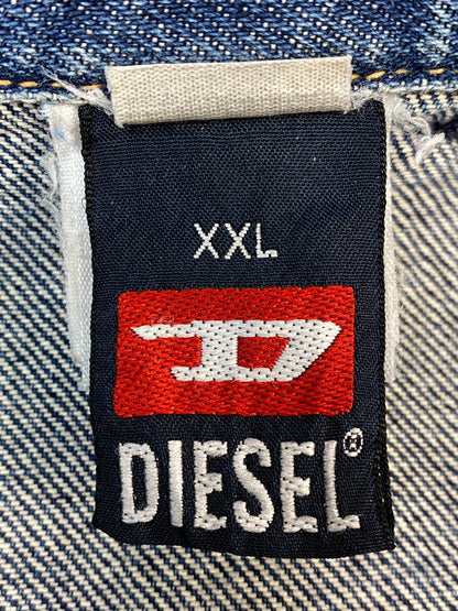 【中古品】【メンズ】 DIESEL ディーゼル 90S DENIM VEST 90年代 デニム ベスト メンズ トップス 141-260705-hu-32-min サイズ：XXL カラー：ブルーインディゴ/グレー 万代Net店