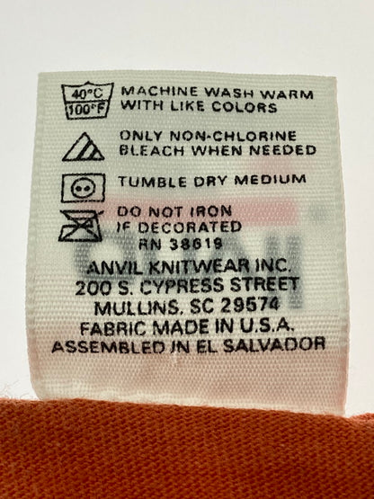 【中古品】【メンズ】 ANVIL アンヴィル 90'S APPLE KNOCKER PRINT TEE Tシャツ トップス 146-250609-ks-13-min サイズ：M カラー：オレンジ 万代Net店