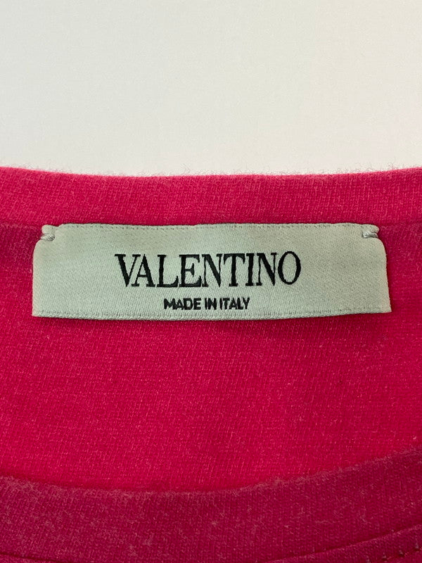 【中古品】【メンズ】 VALENTINO ヴァレンティノ UV3MG06Z6HC VLTN LOGO TEE Tシャツ トップス 141-250609-ks-02-min サイズ：L カラー：ブラック/ピンク 万代Net店