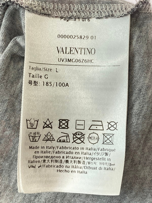 【中古品】【メンズ】 VALENTINO ヴァレンティノ UV3MG06Z6HC VLTN LOGO TEE Tシャツ トップス 141-250609-ks-02-min サイズ：L カラー：ブラック/ピンク 万代Net店