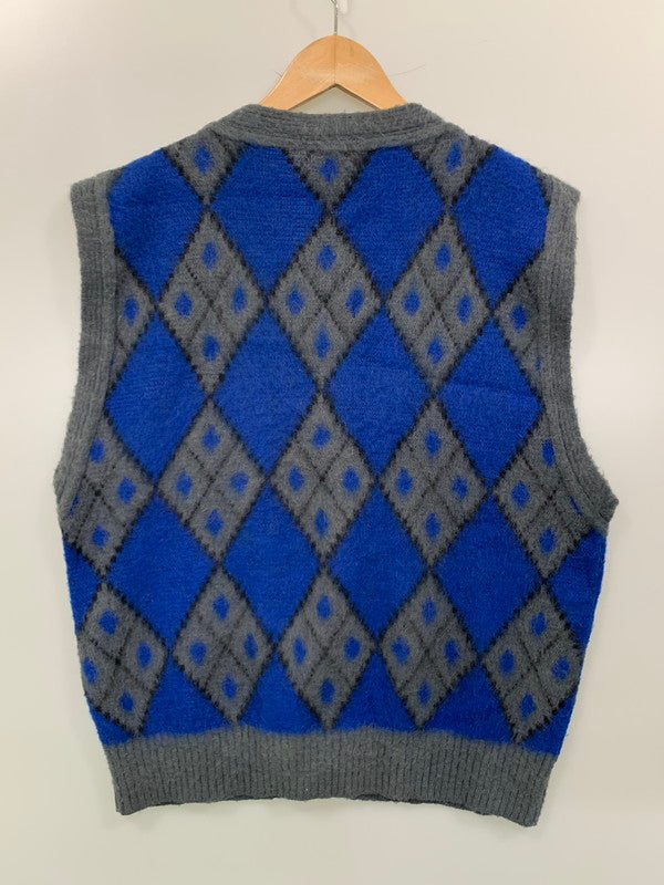 【中古品】【メンズ】 JUN MEN ジュンメン ARGYLE KNIT VEST ニットベスト 140-250609-ks-41-min サイズ：不明 カラー：グレー/ブルー 万代Net店