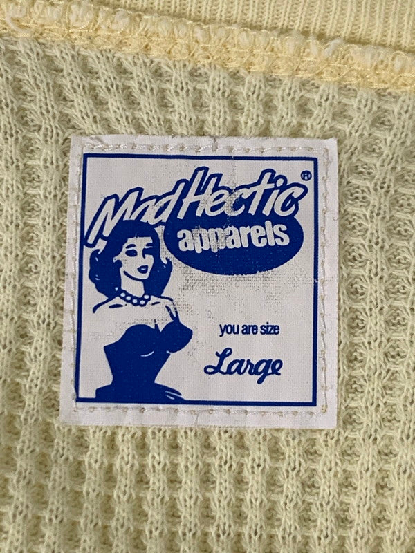 【中古品】【メンズ】 MAD HECTIC L/S CUT AND SEW マッドヘクティク ロングスリーブ サーマルカットソー 長袖 トップス 142-250628-yn-07-min サイズ：L カラー：イエロー系 万代Net店