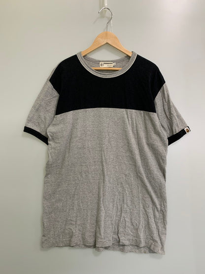 【現状渡し品】【メンズ】 A BATHING APE アベイシングエイプ NIGO期 切替Tシャツ ショートスリーブ 142-250610-AS-49-min サイズ：L カラー：グレー 万代Net店
