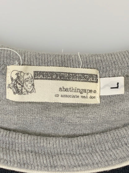【現状渡し品】【メンズ】 A BATHING APE アベイシングエイプ NIGO期 切替Tシャツ ショートスリーブ 142-250610-AS-49-min サイズ：L カラー：グレー 万代Net店