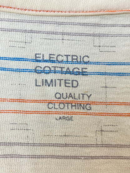 【中古品】【メンズ】 ELECTRIC COTTAGE エレクトリックコテージ ×GOODENOUGH グッドイナフ ボーダーサンダーポロシャツ 142-250720-AS-26-min サイズ：L カラー：ベージュ系 万代Net店