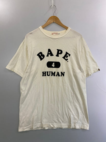 【中古品】【メンズ】 A BATHING APE アベイシングエイプ APE 4 HUMAN Tシャツ ショートスリーブ 142-250611-AS-8-min サイズ：L カラー：ホワイト 万代Net店